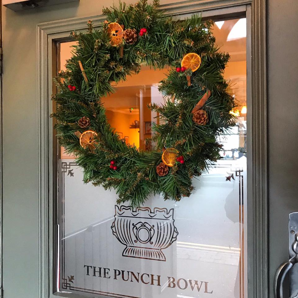 Festive wreath at The Punch Bowl