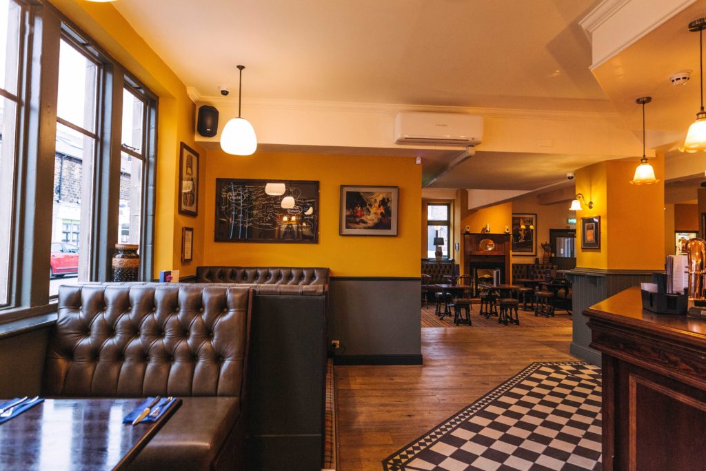 The Punchbowl pub seating, tables and bar