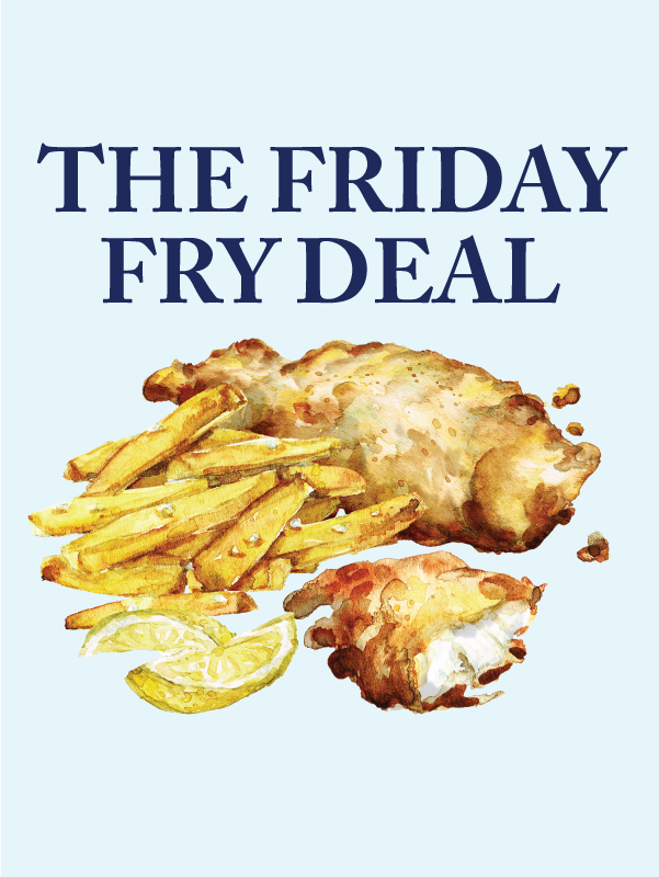 The Friday Fry Deal at The Punch Bowl, Crookes. Homemade fish & chips deal.